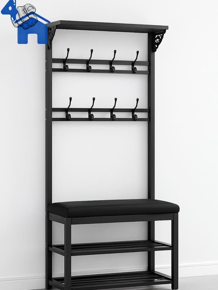 4-in-1 Compact Entryway Hall Tree with Shoe Bench — photo 5 of 6