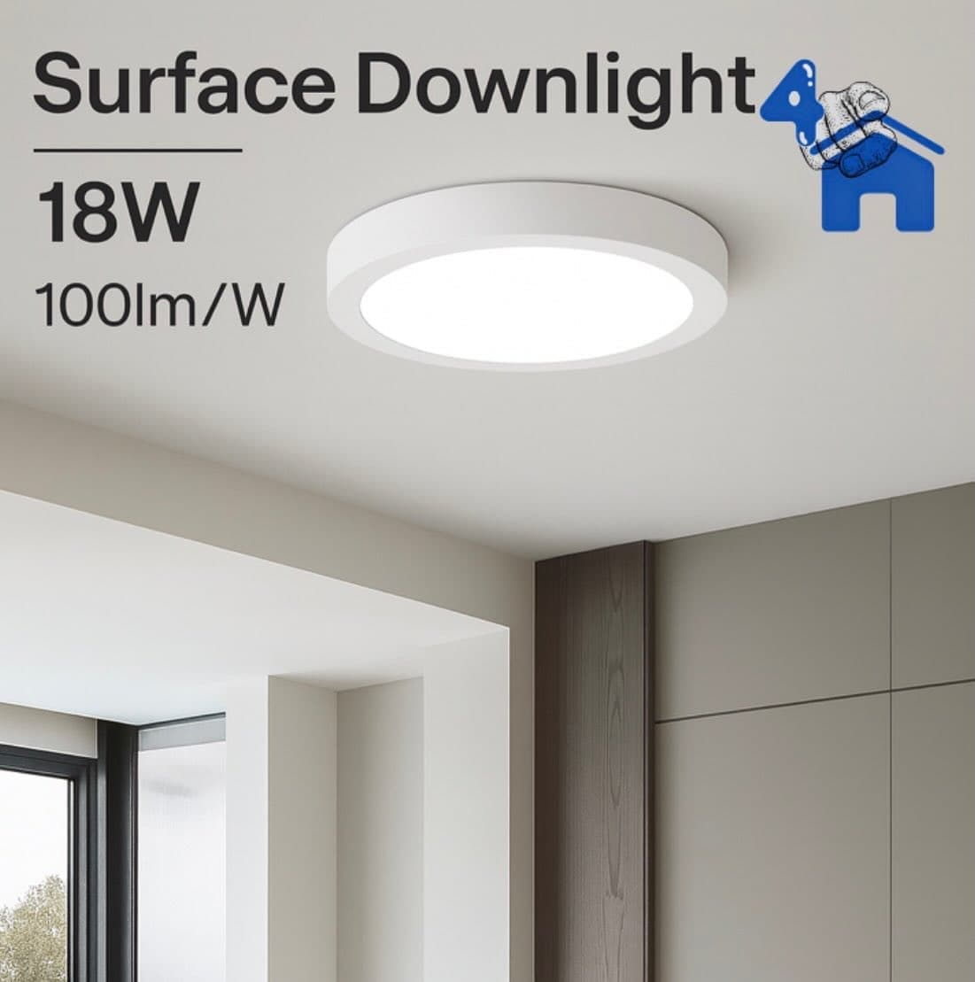 18W 8" Round Surface-Mounted LED Ceiling Light — photo 6 of 8