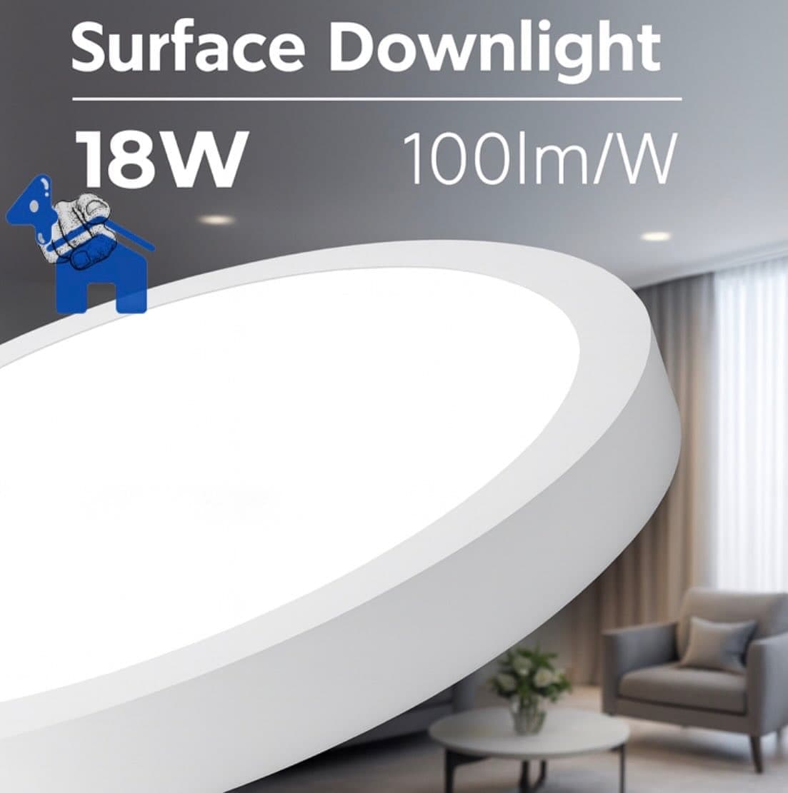 18W 8" Round Surface-Mounted LED Ceiling Light — photo 7 of 8