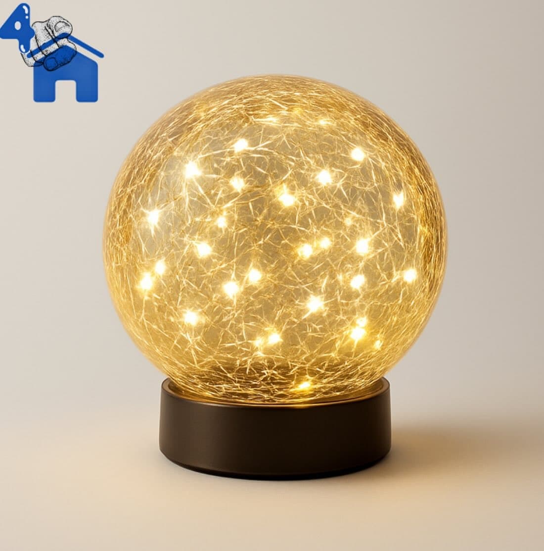 Cracked Glass Globe Solar LED Light — photo 1 of 5