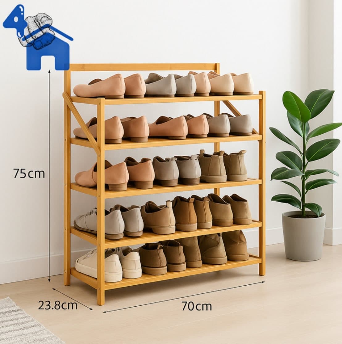 Foldable Multi-Tier Bamboo Shoe Rack — photo 6 of 6