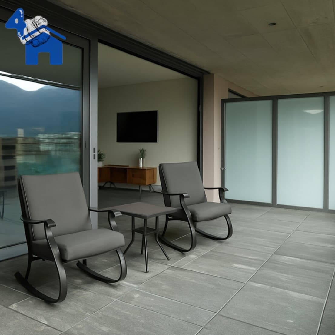 Gramercy Steel 3-Piece Rocking Bistro Set — photo 4 of 6