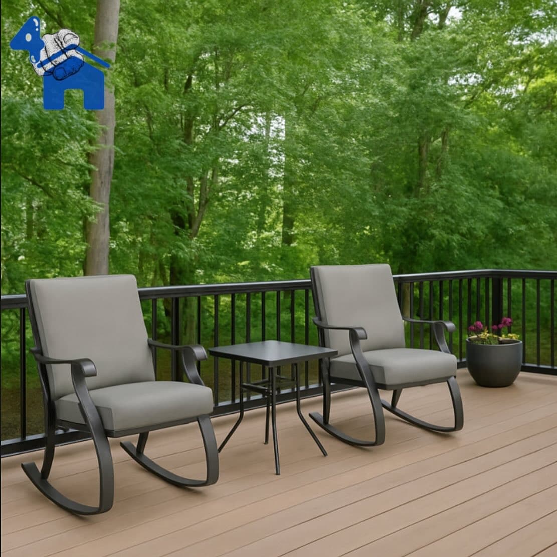 Gramercy Steel 3-Piece Rocking Bistro Set — photo 6 of 6