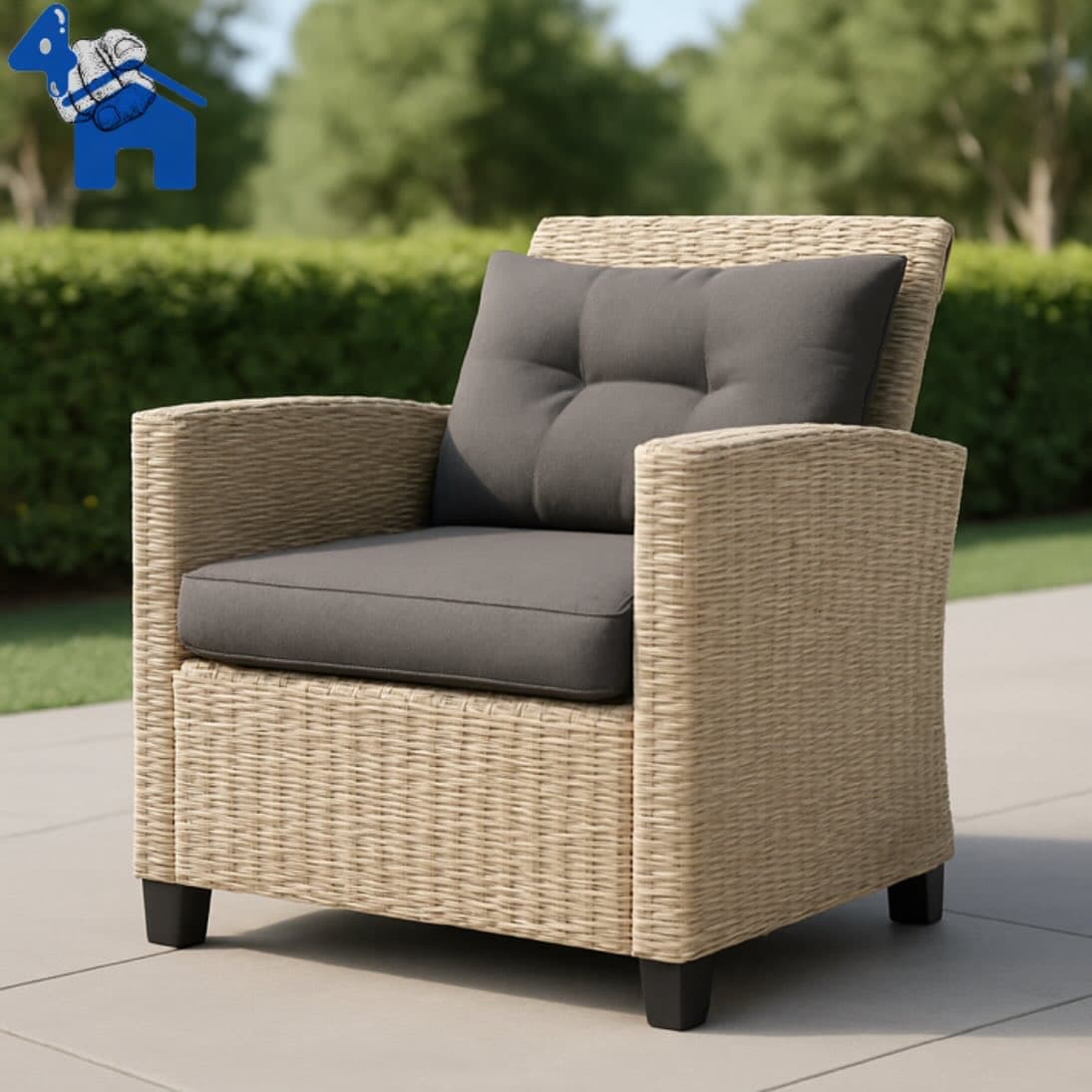 Jett 4-Person Wicker Outdoor Sofa Seating Group with Glass-Top Table — photo 6 of 8