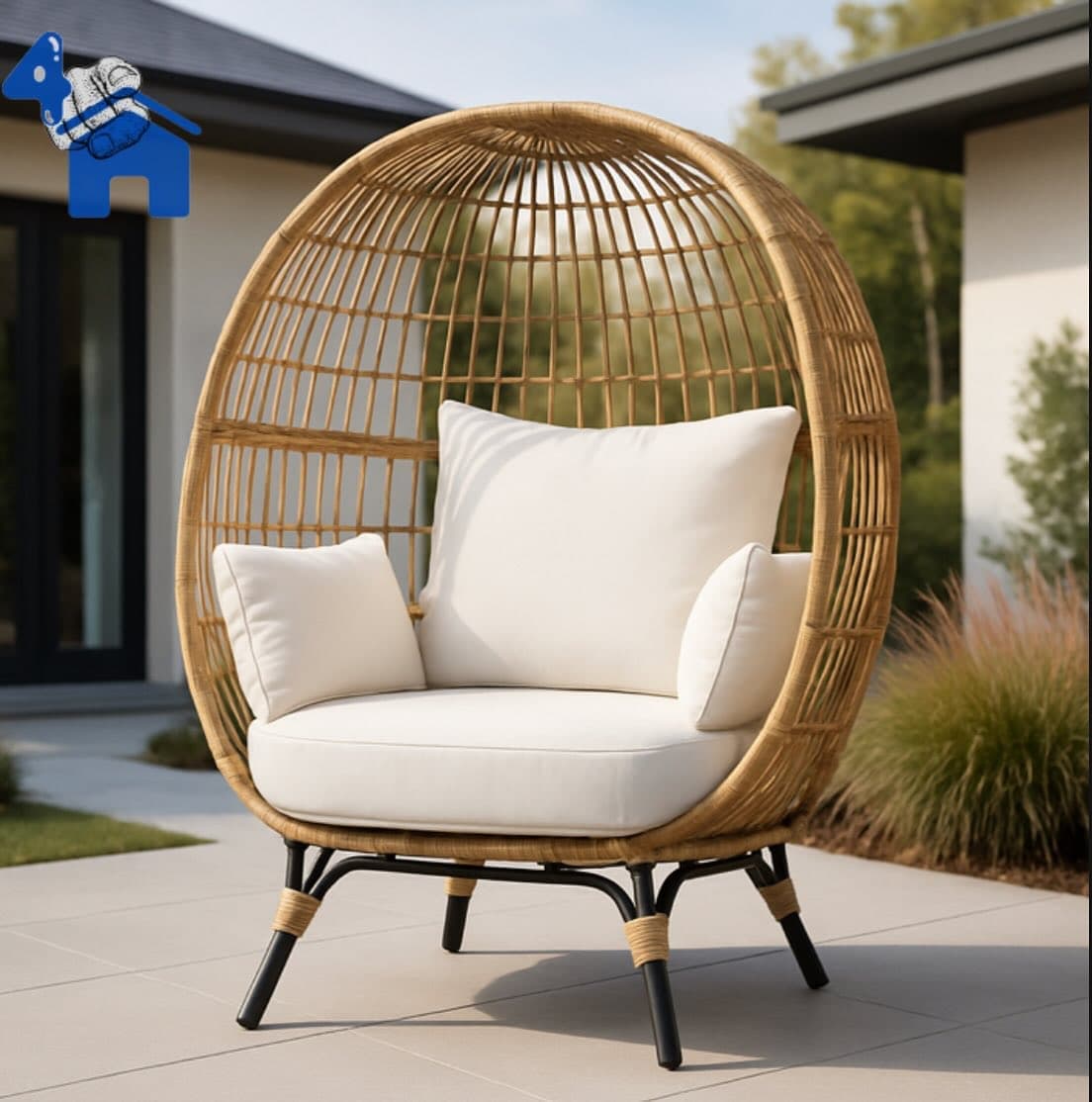 Luxury Egg-Shaped Rattan Lounge Chair — photo 2 of 6