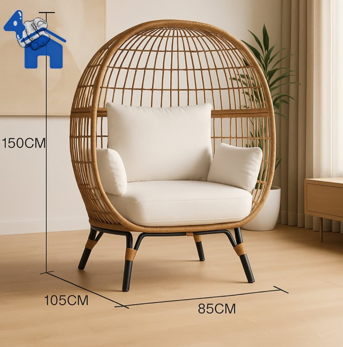 Luxury Egg-Shaped Rattan Lounge Chair — photo 5 of 6