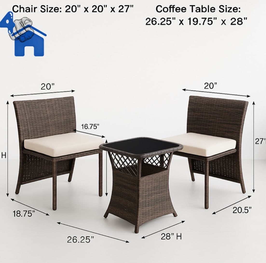 3-Piece Outdoor Bistro Set — photo 4 of 6