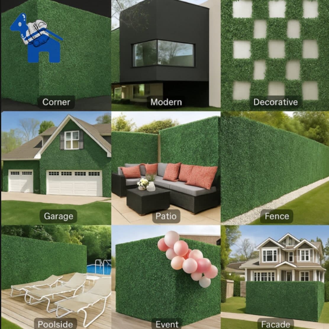 Premium Artificial Greenery Panels 40x60cm — photo 2 of 6