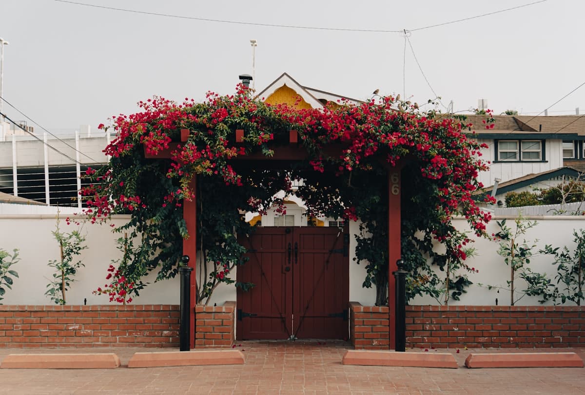 Gated entrance to a home